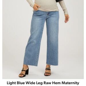 Maternity jeans wide leg raw hem